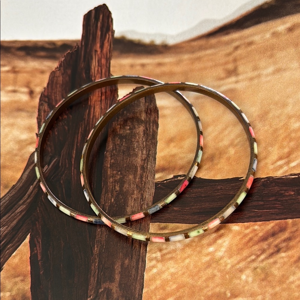 Vintage Solid Brass Bangle Bracelet - image 1